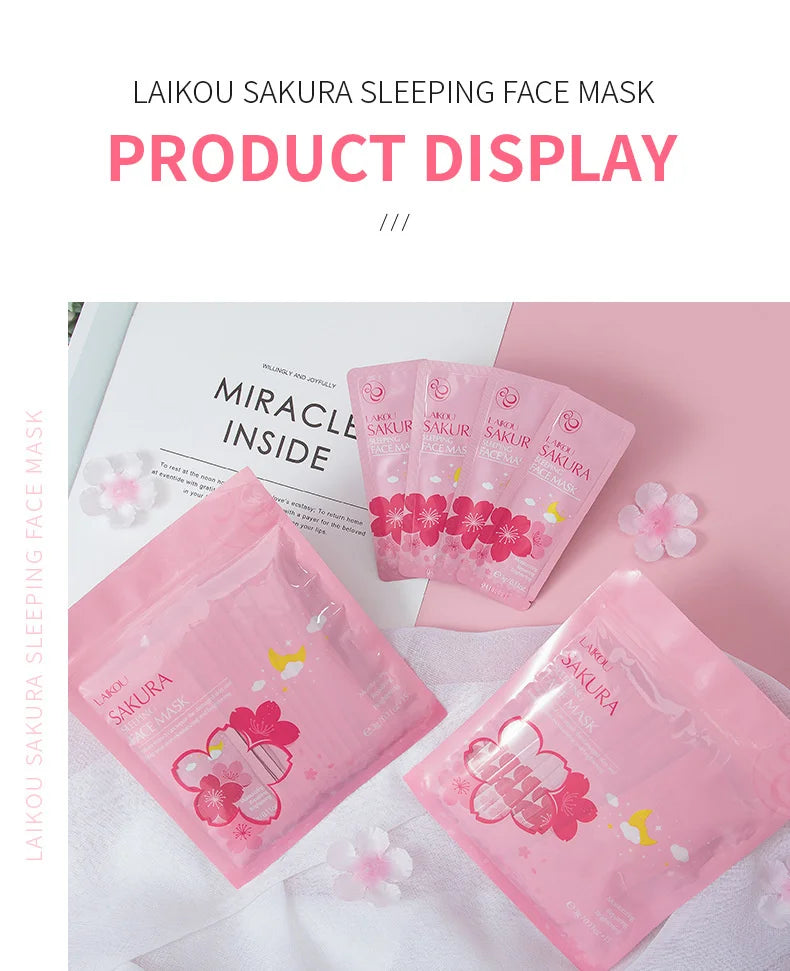 100 pcs LAIKOU Moisturizing Sleeping Mask Sakura Snail