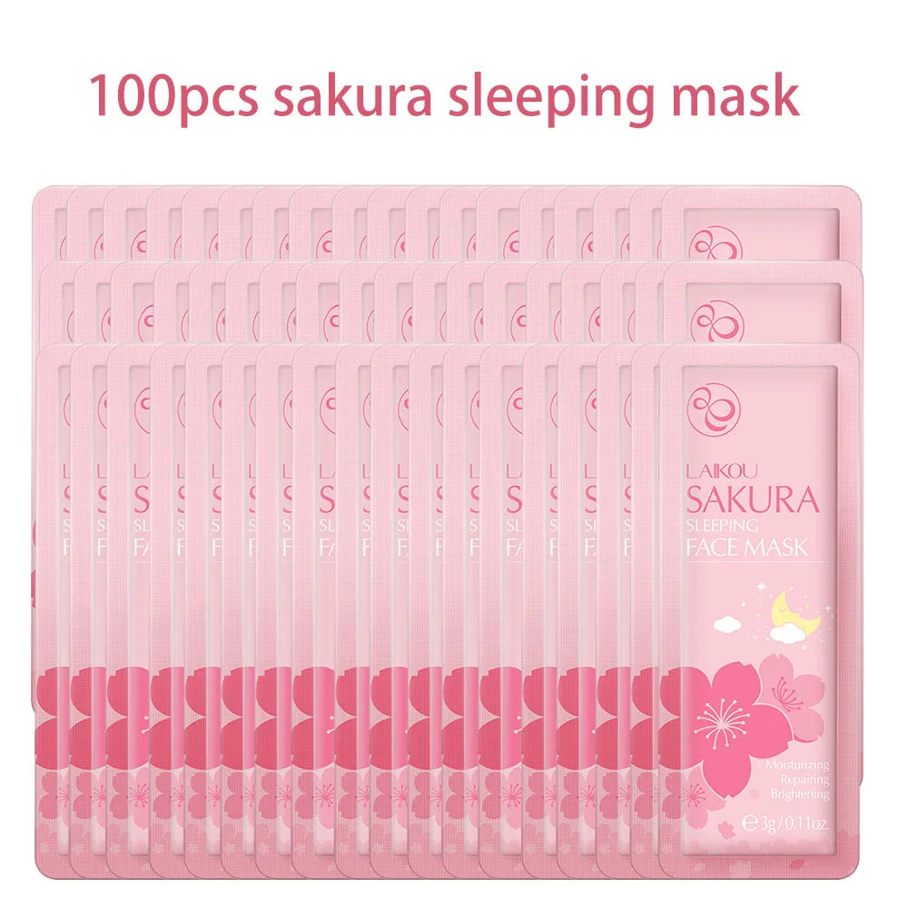 100 pcs LAIKOU Moisturizing Sleeping Mask Sakura Snail
