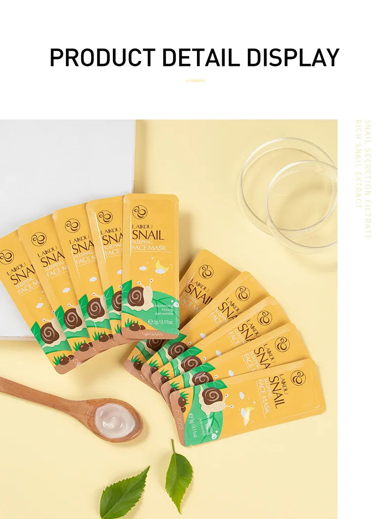 100 pcs LAIKOU Moisturizing Sleeping Mask Sakura Snail
