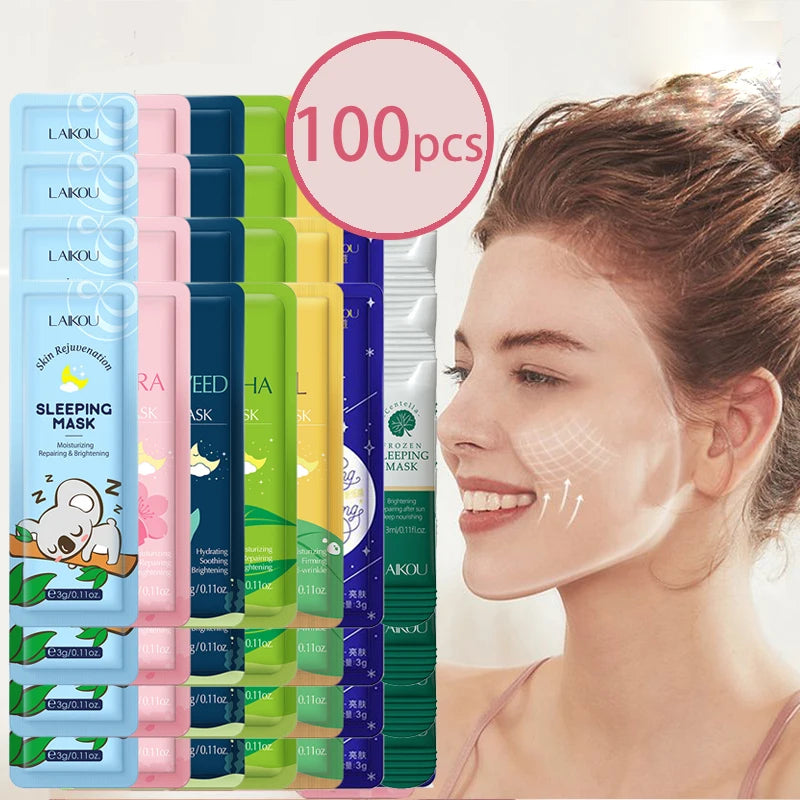 100 pcs LAIKOU Moisturizing Sleeping Mask Sakura Snail