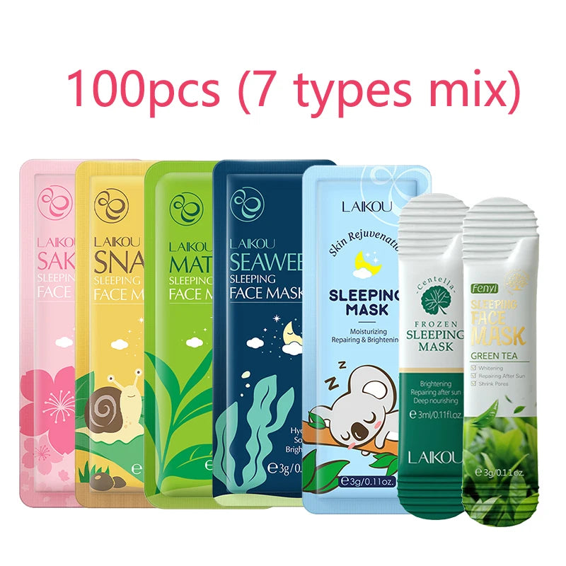 100 pcs LAIKOU Moisturizing Sleeping Mask Sakura Snail