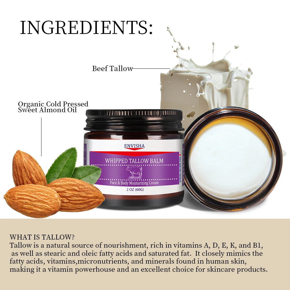 Face Cream Whipped Tallow Balm Collagen Hyaluronic