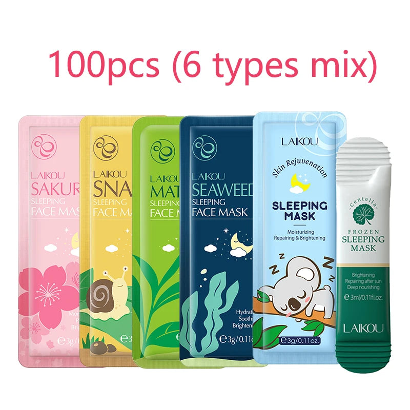 100 pcs LAIKOU Moisturizing Sleeping Mask Sakura Snail